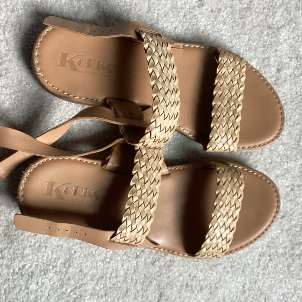 Korks Woven Leather Sandals